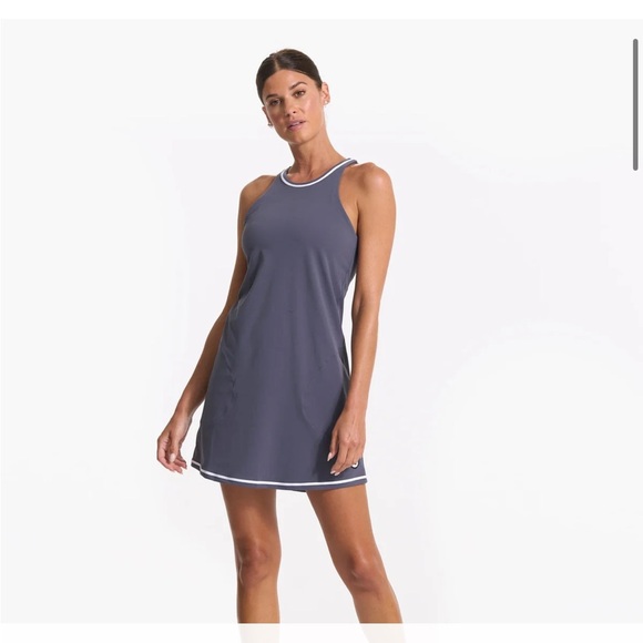 Vuori Volley Dress Azure Tennis Built in Bra Slim Fit Medium Support Sz XL NEW - Picture 3 of 11